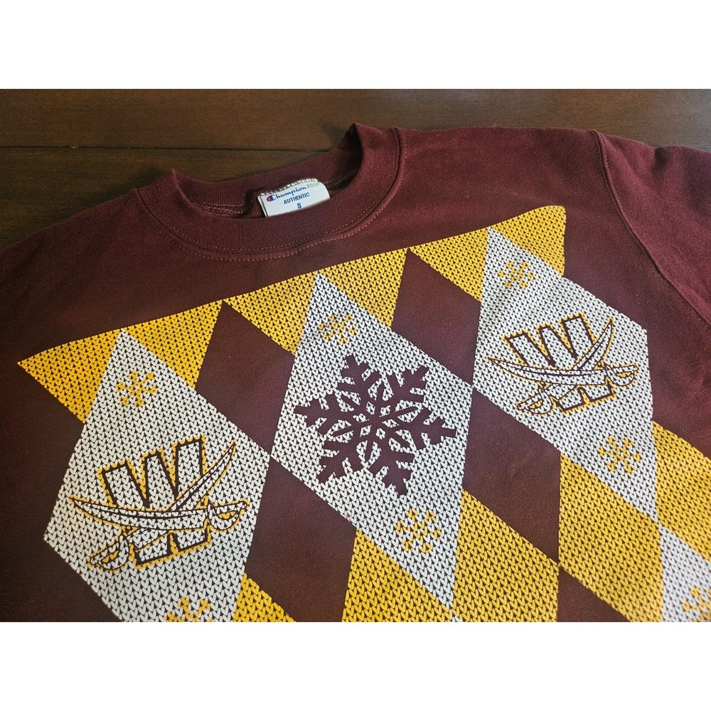 Washington Redskins Christmas Sweatshirt NFL Team Burgundy Gold Size Small